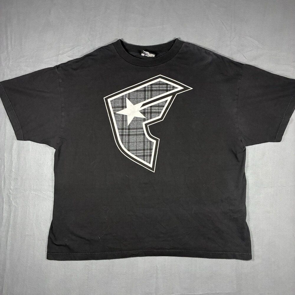 FMS Black Gray White Logo Pullover Short Sleeve T-Shirt Size XXL 2XL Y2K Skate